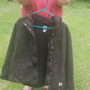 Boy's Carhartt Sherpa lined coat - chocolate brown